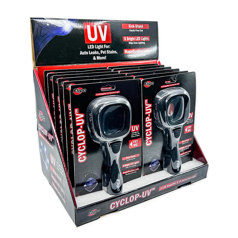 Flipo Cyclop-UV™ 5 LED Magnifier & UV Detection Light – 12-Piece Display