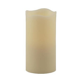 Pacific Accents Flameless 3 x 6 Melted Top Wax Pillar Candle