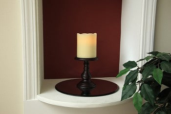 Pacific Accents Flameless 4 x 5 Melted Top Wax Pillar Candle