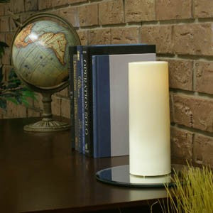 Pacific Accents Flameless 3 x 8 Flat Top Wax Pillar Candle
