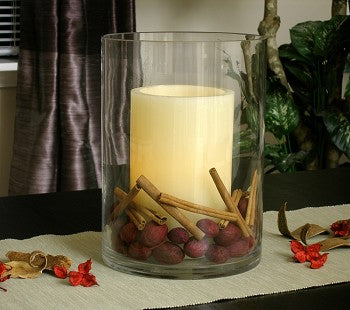 Pacific Accents Flameless 5 x 8 Flat Top Wax Pillar Candle