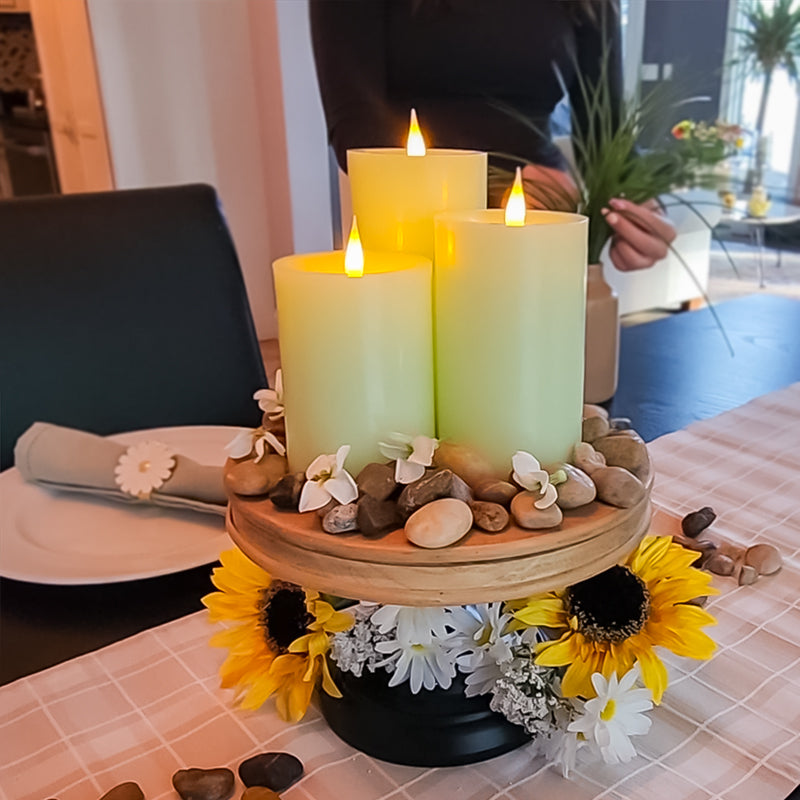 Pacific Accents Flameless Elite Collection - 4" Spring Wax Pillars