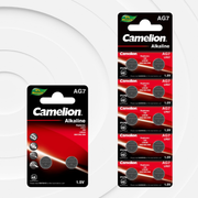 Camelion AG7 / 395 / LR926 1.5V Alkaline Button Cell Battery (Two Packaging Options)