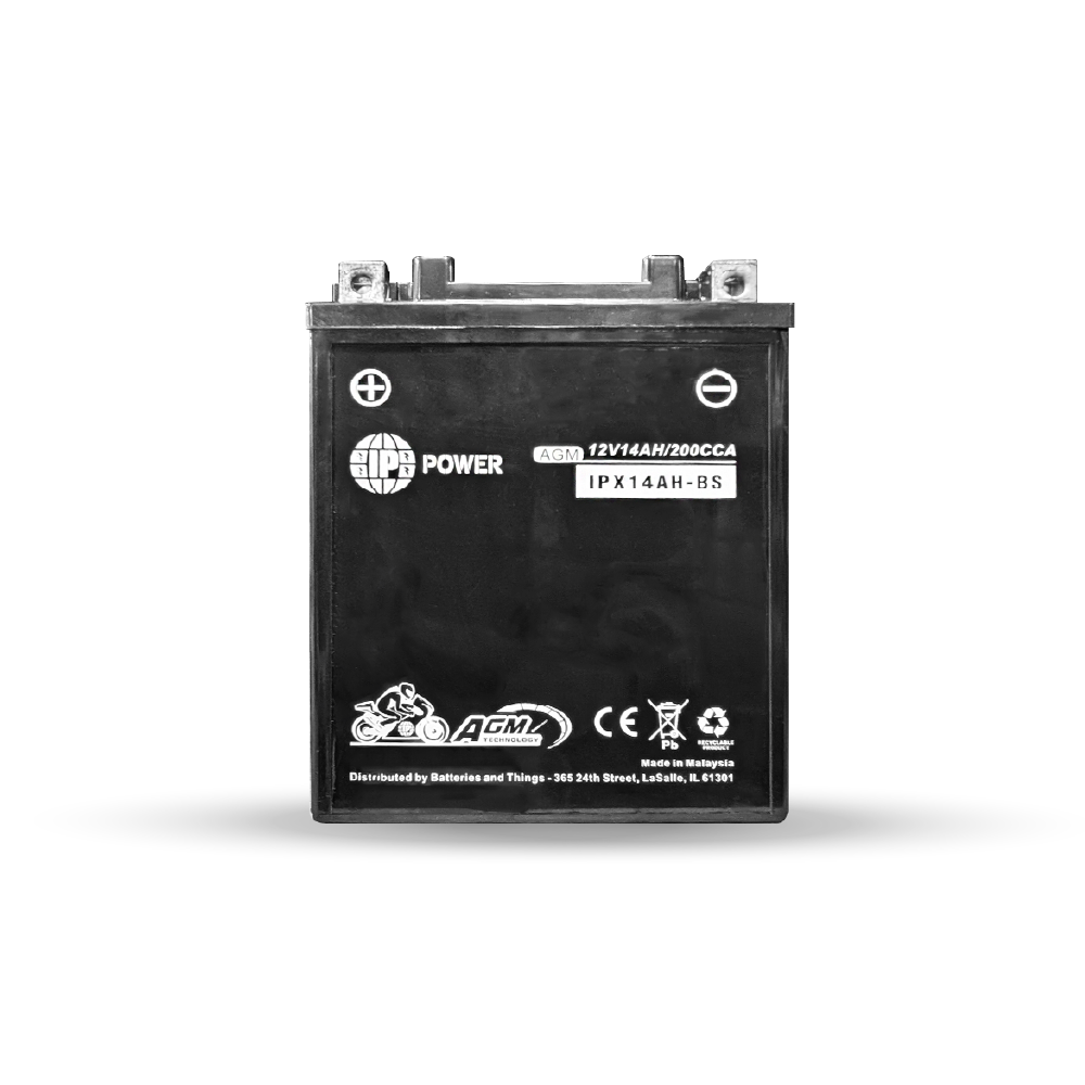IP Power IPX14AH-BS 12V 14Ah AGM Motorsport Battery