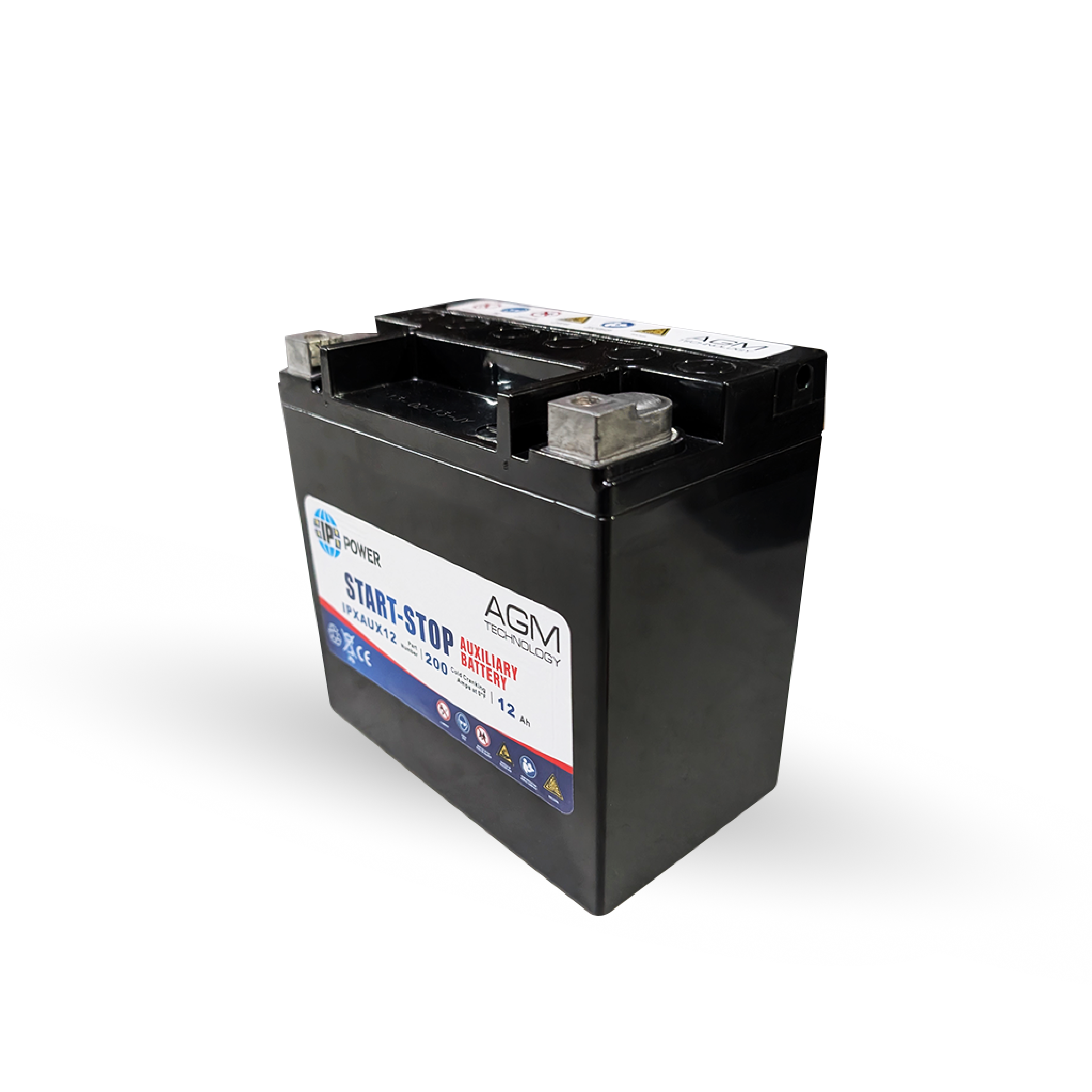 IP Power IPXAUX12 200CCA AGM Auxiliary Battery