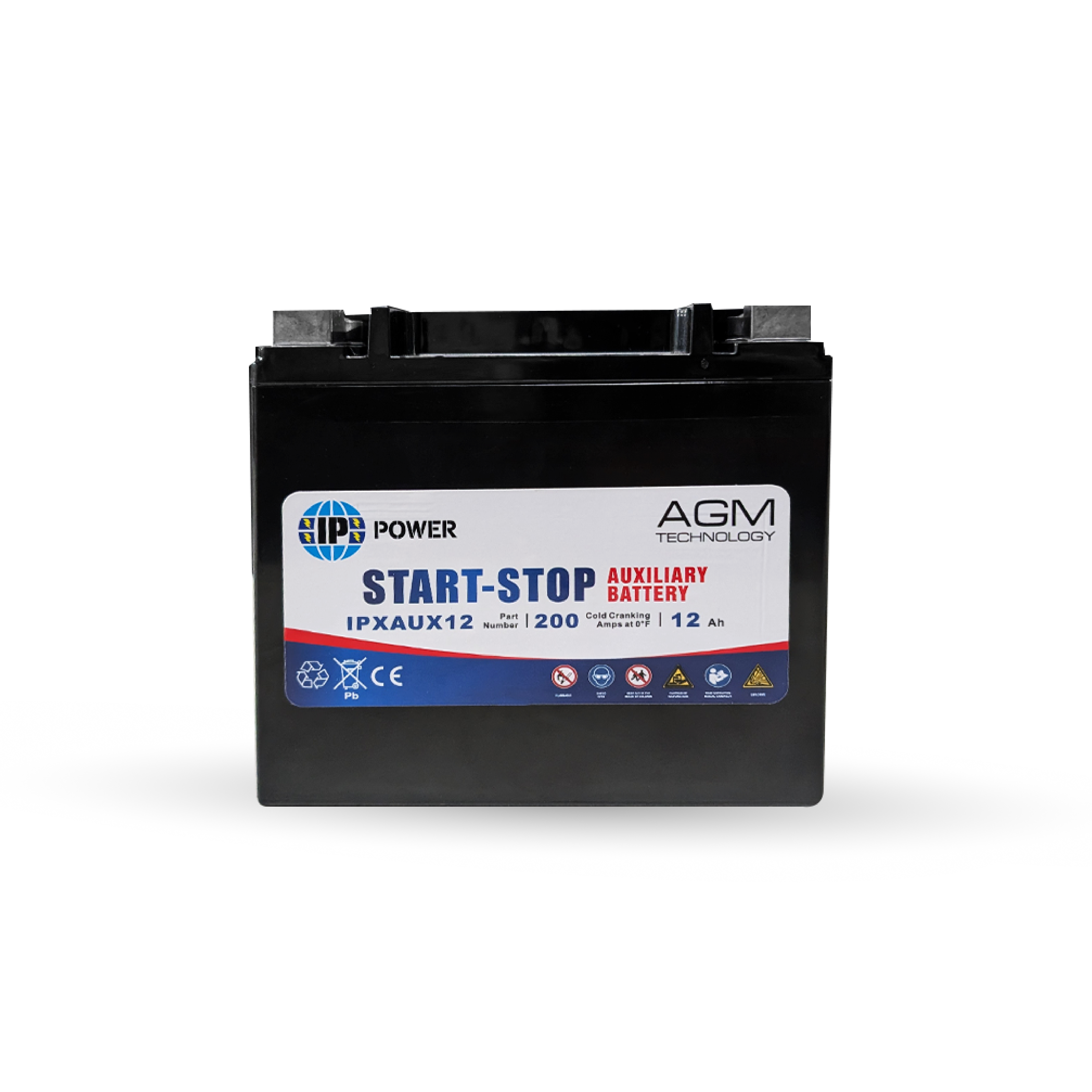 IP Power IPXAUX12 200CCA AGM Auxiliary Battery