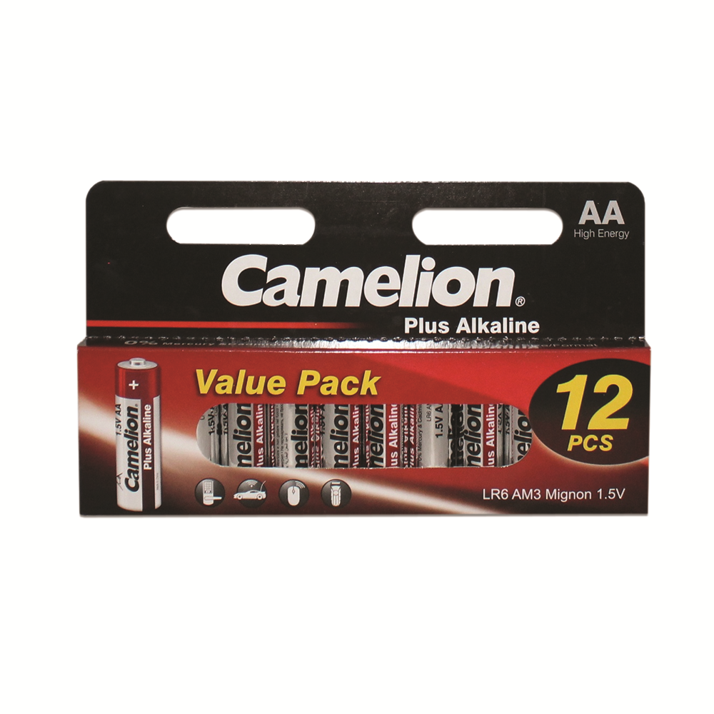 Camelion AA Plus Alkaline Batteries Hangable Box 12Pk