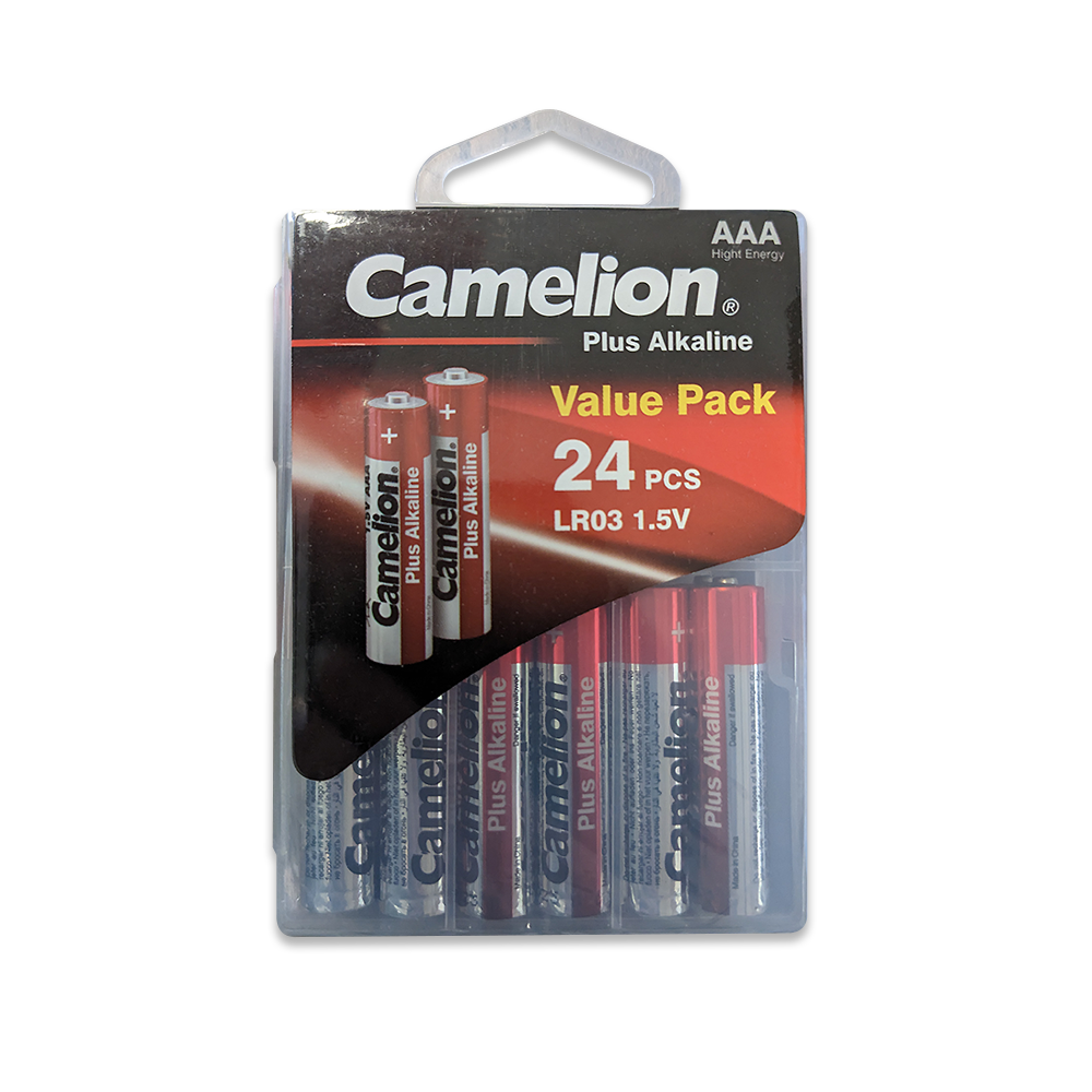 Camelion AAA Plus Alkaline Batteries Hard Plastic Case 24Pk