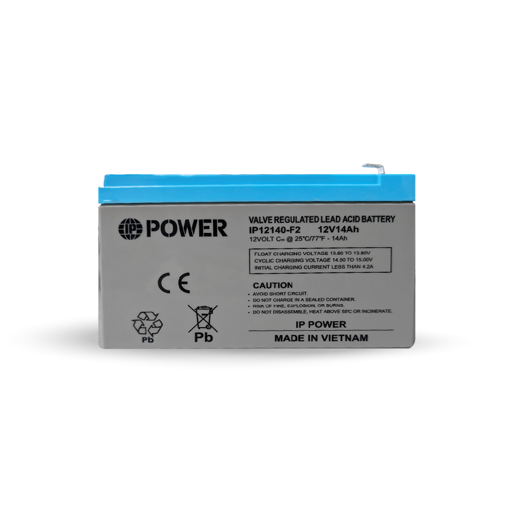 IP POWER IP12140-F2, 12V 14Ah F2 Terminal, Sealed Lead Acid Rechargeable Battery