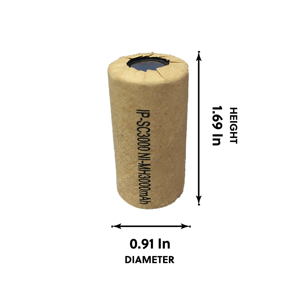IP Power High Rate Sub C Ni-Mh 3000mAh Flat Top