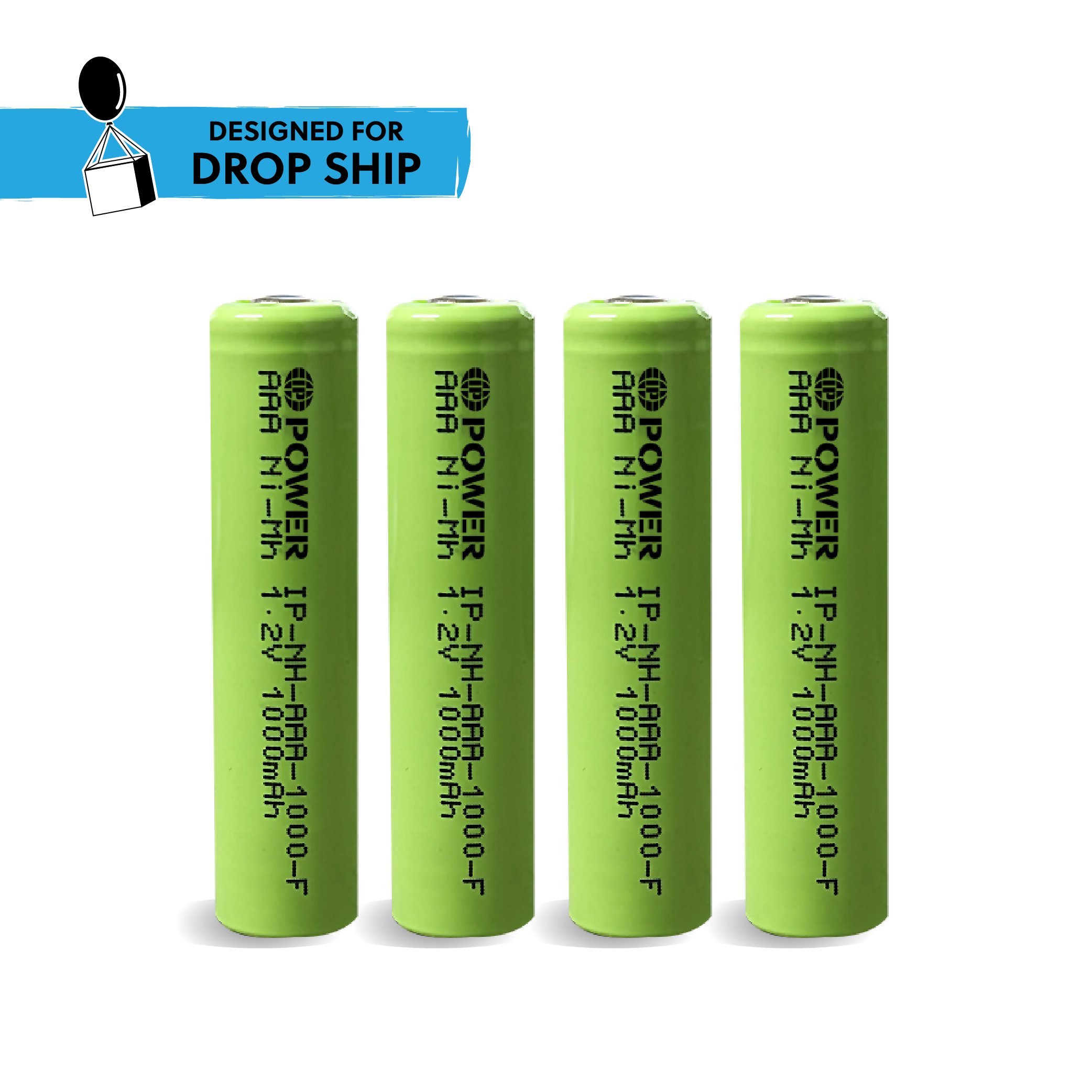 DROP SHIP: IP Power Ni-Mh AAA 1000mAh Rechargeable Flat Top