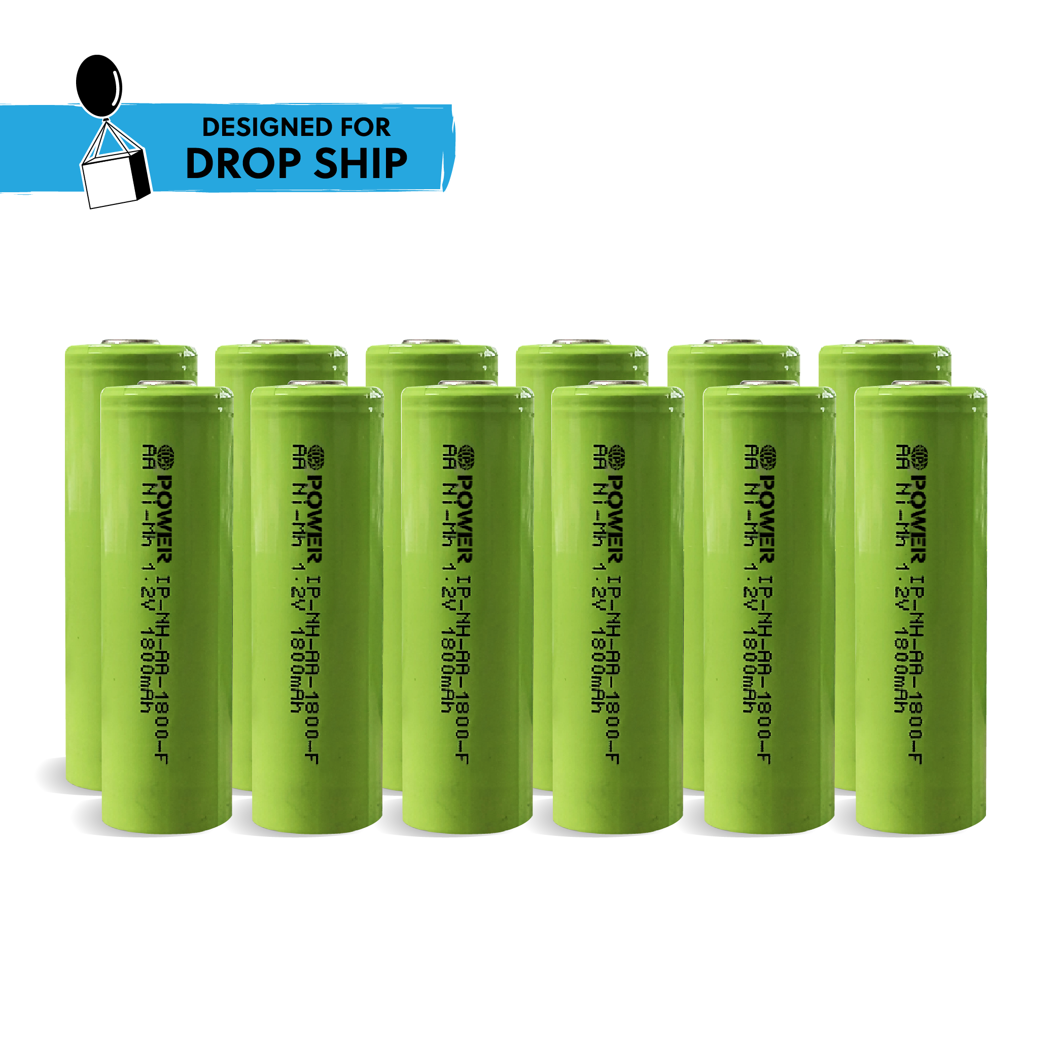 DROP SHIP: IP Power Ni-Mh AA 1800mAh Rechargeable Flat Top