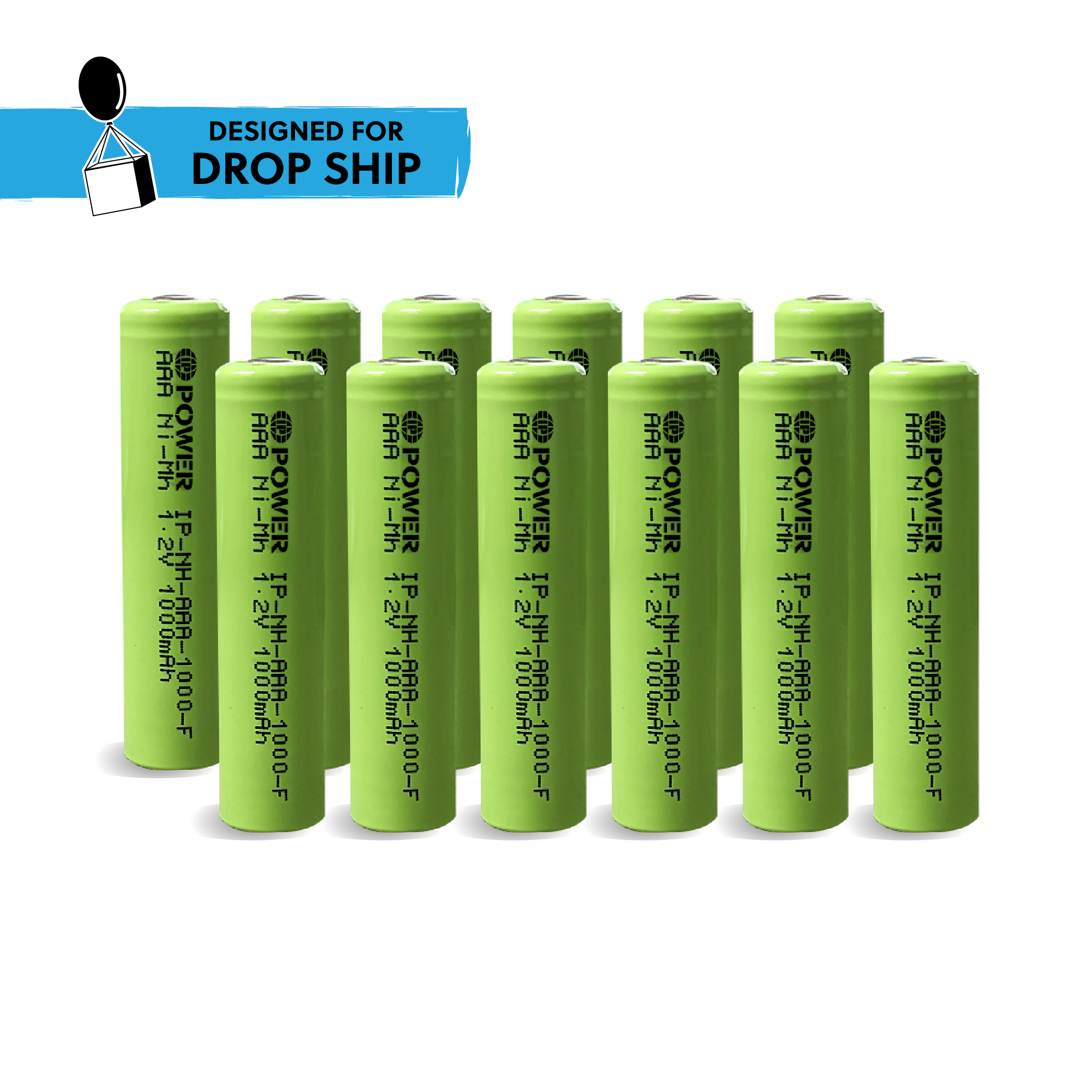 DROP SHIP: IP Power Ni-Mh AAA 1000mAh Rechargeable Flat Top