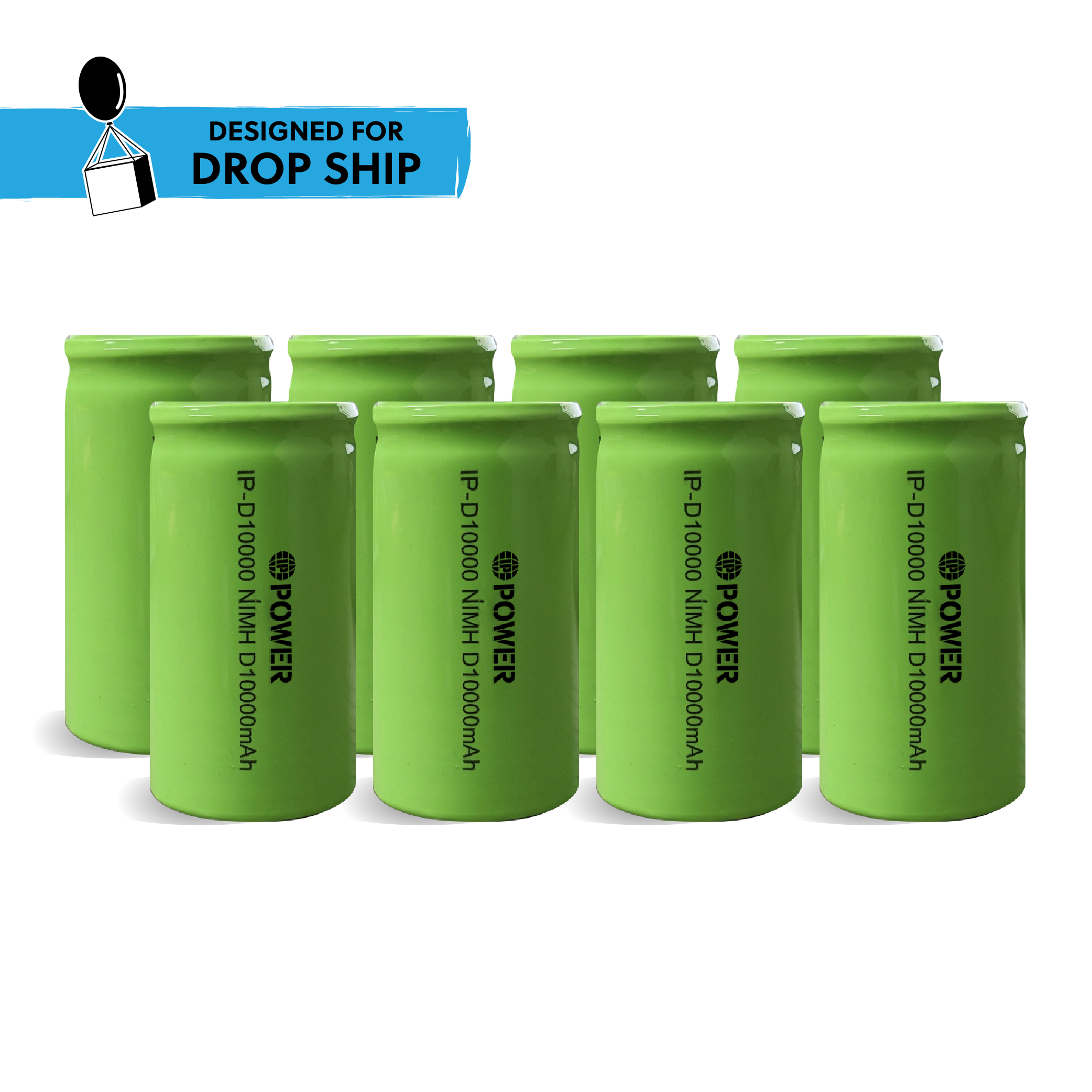 DROP SHIP: IP Power D Rechargeable Ni-Mh 10000mAh 1.2V Battery