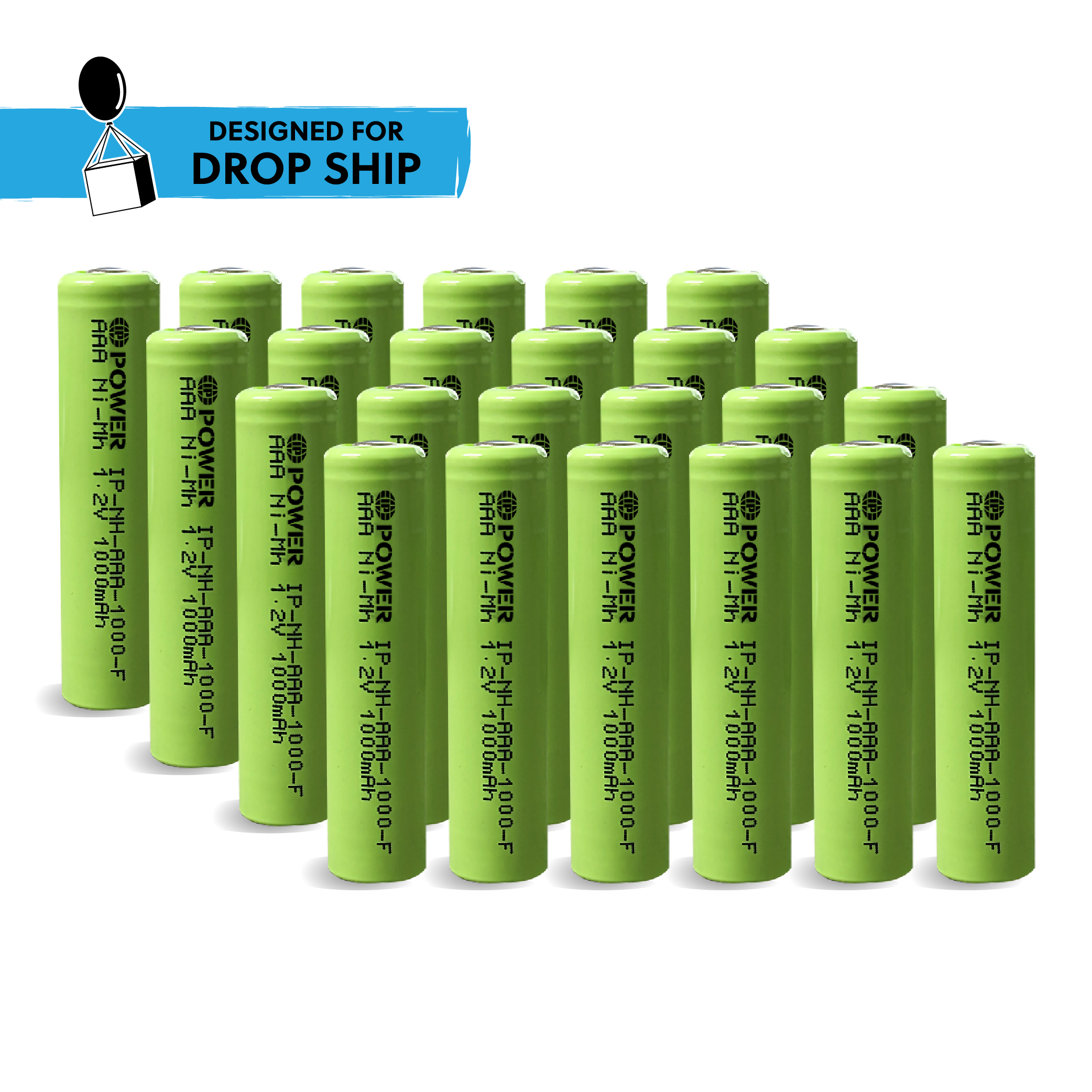 DROP SHIP: IP Power Ni-Mh AAA 1000mAh Rechargeable Flat Top