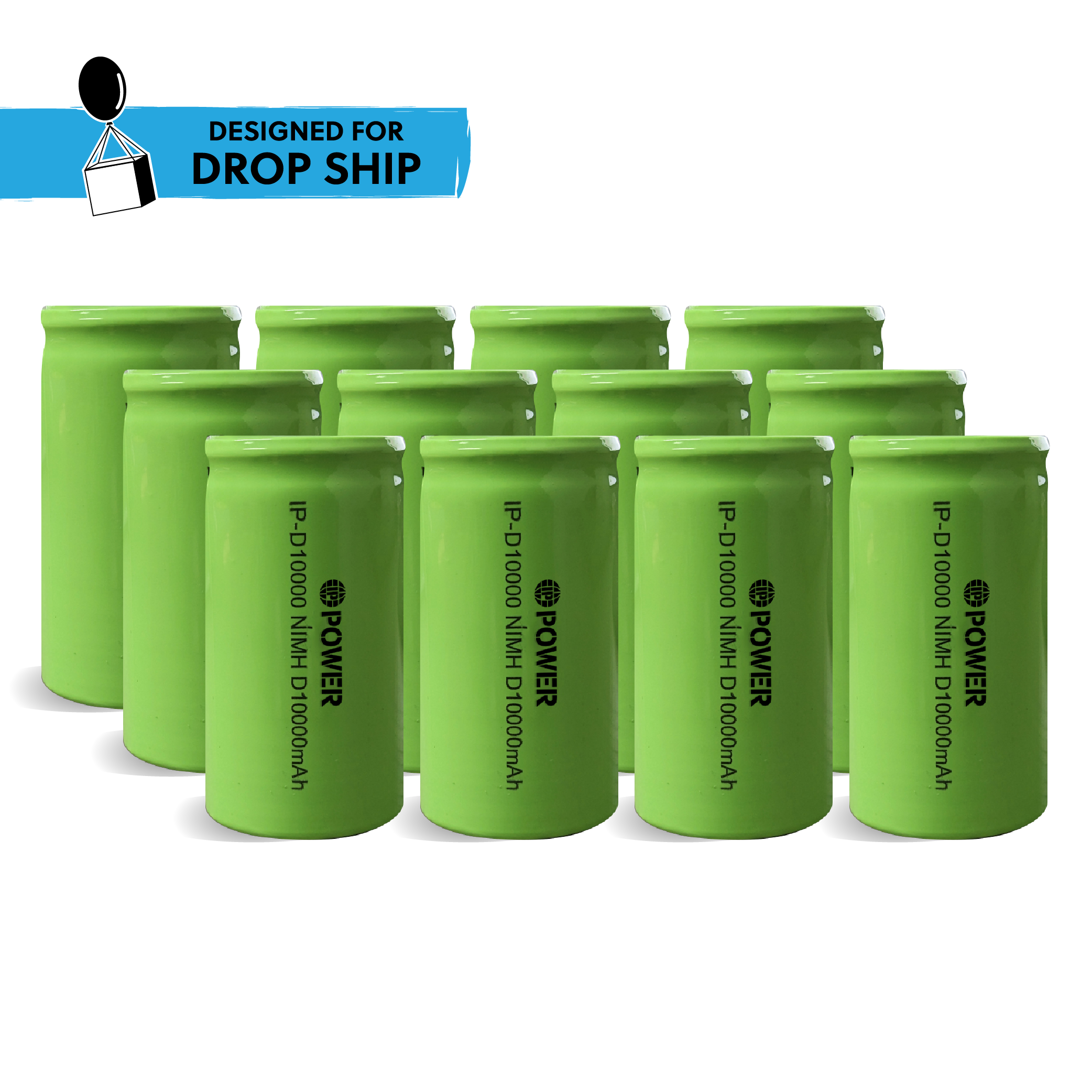 DROP SHIP: IP Power D Rechargeable Ni-Mh 10000mAh 1.2V Battery