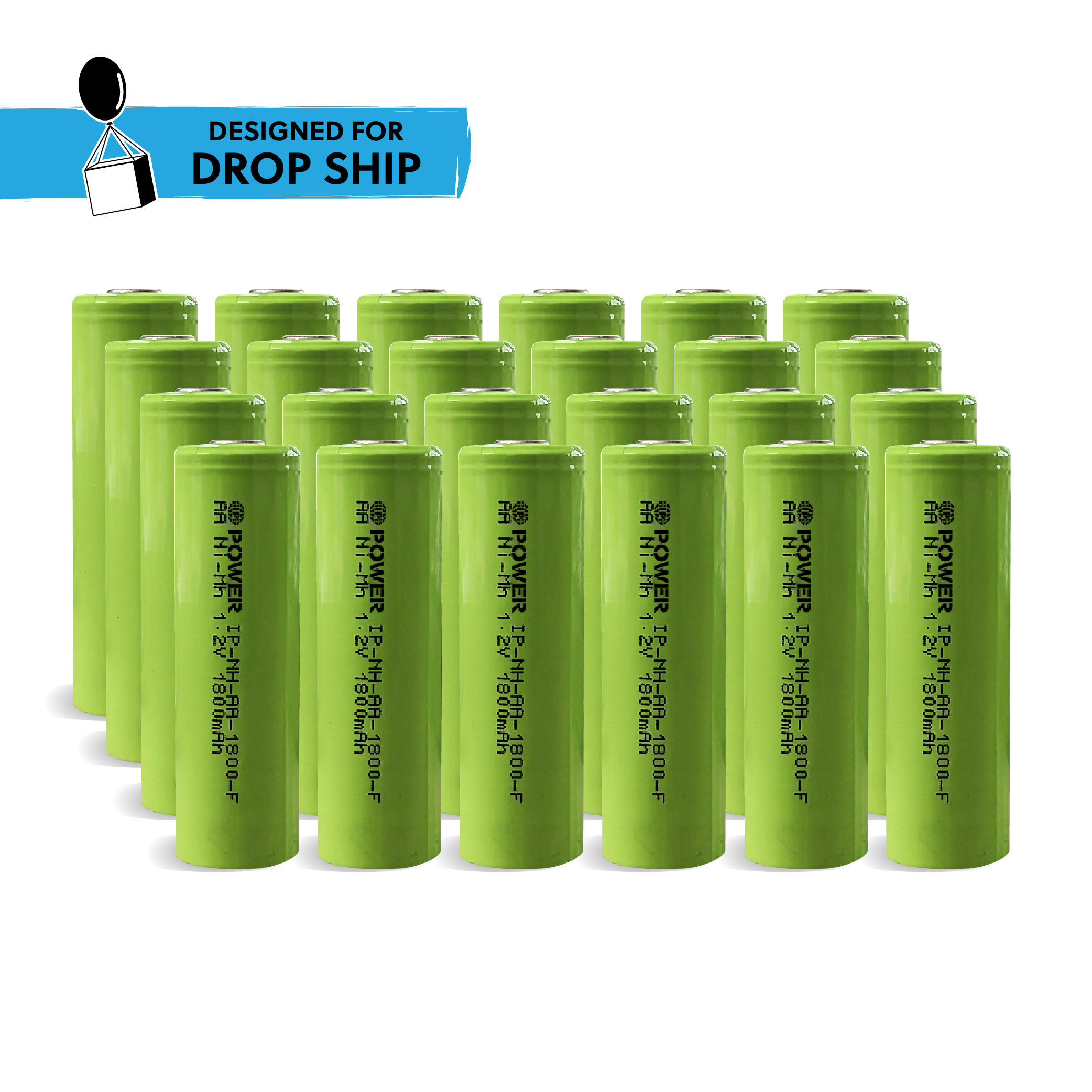 DROP SHIP: IP Power Ni-Mh AA 1800mAh Rechargeable Flat Top