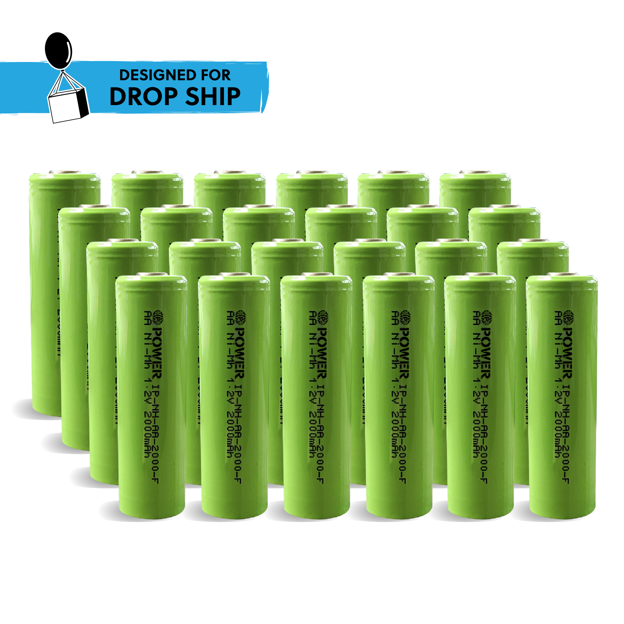 DROP SHIP: IP Power Ni-Mh AA 2000mAh Rechargeable Flat Top
