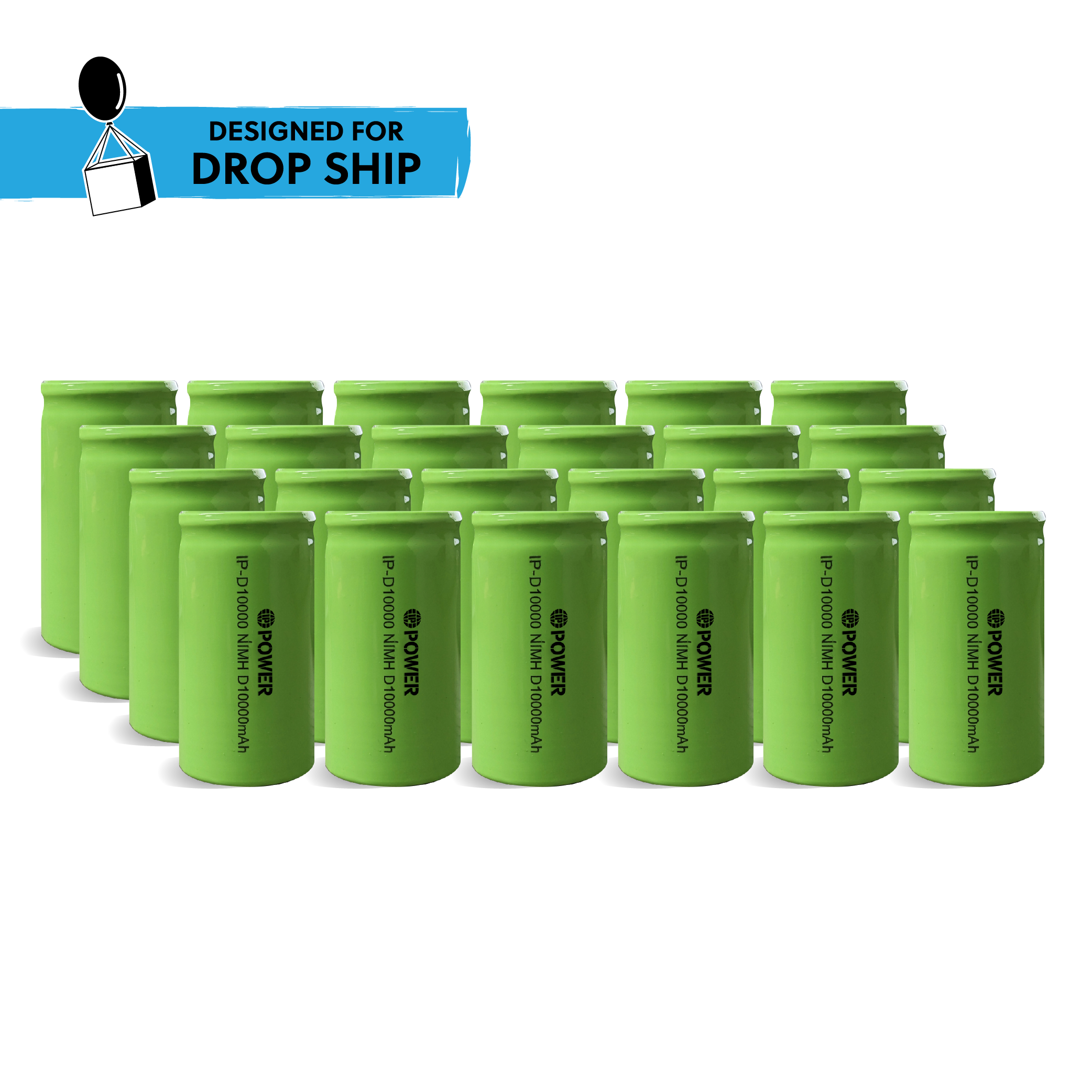 DROP SHIP: IP Power D Rechargeable Ni-Mh 10000mAh 1.2V Battery