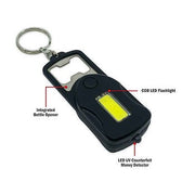 Flipo Microlux | 3-In-1 COB LED Keychain Tool-Flashlight, Safety Light, Counterfeit Currency Light, Bottle Opener