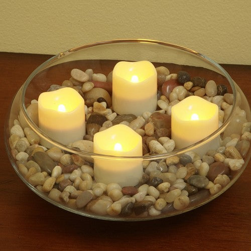 Pacific Accents Flameless LED Tea Light Candles with Timer - Set of 4