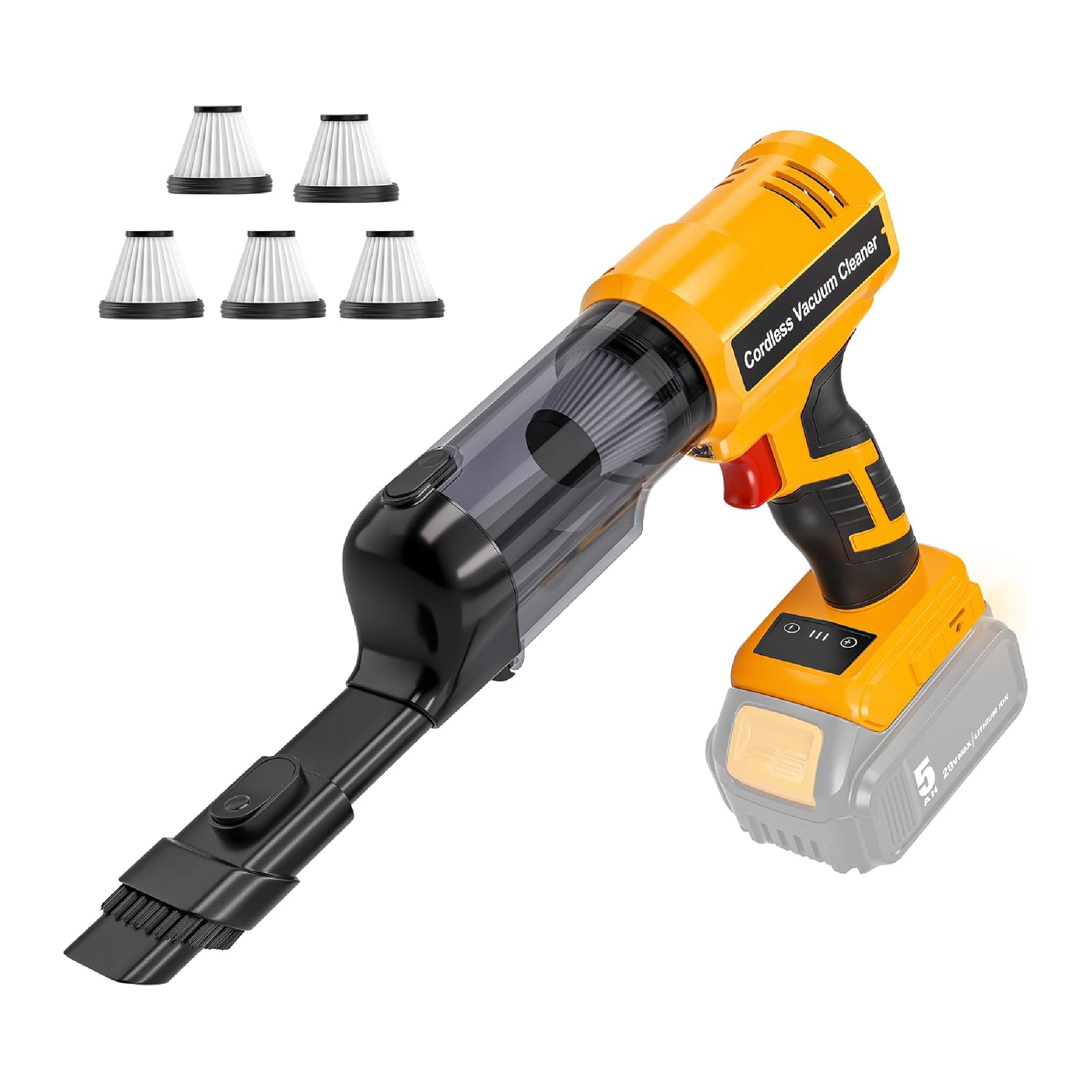 Portable Cordless Handheld Vacuum Cleaner - Battery Not Included - Compatible With Dewalt 20V Batteries