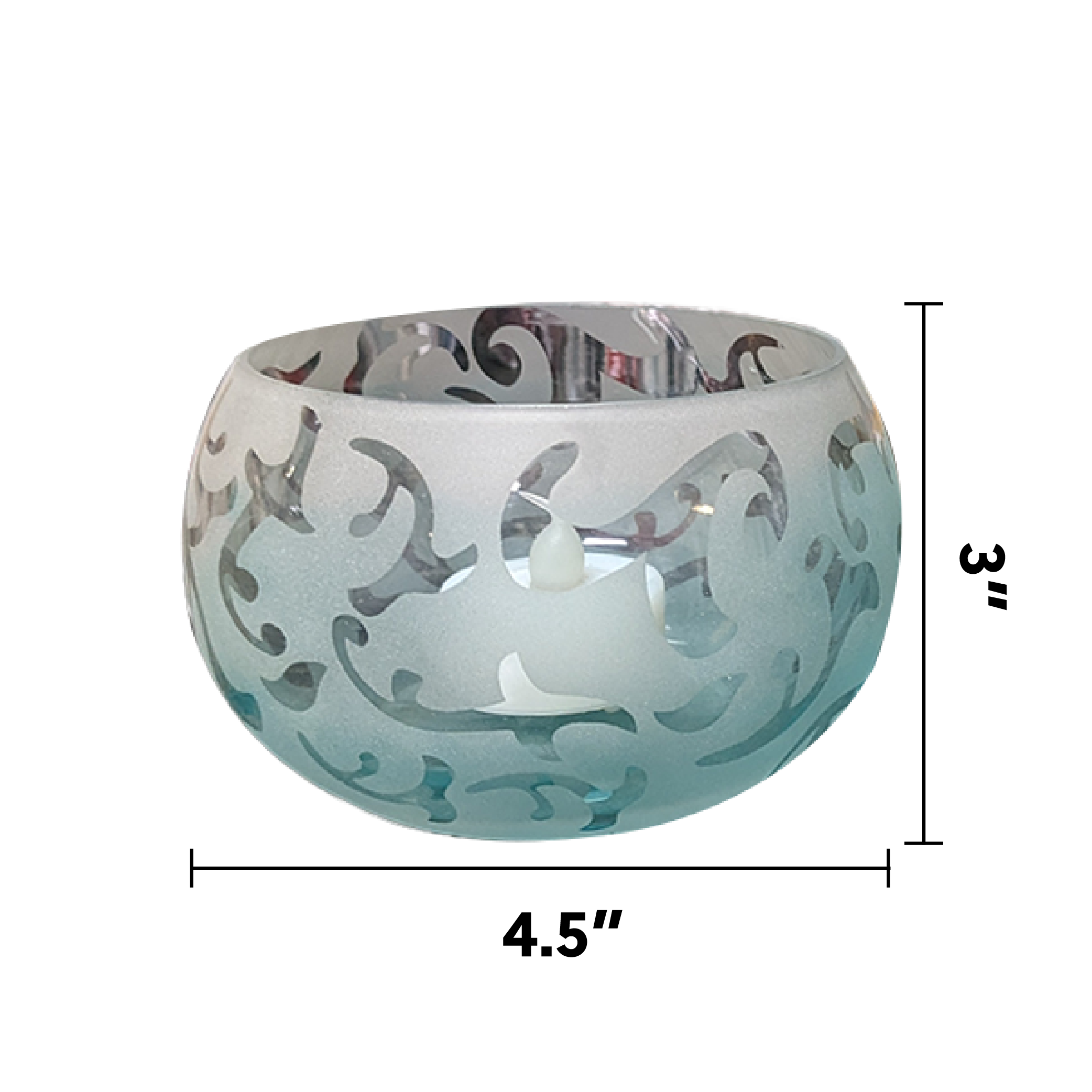 Flameless Candle Votive Glass Vase Pair (Set of 2)