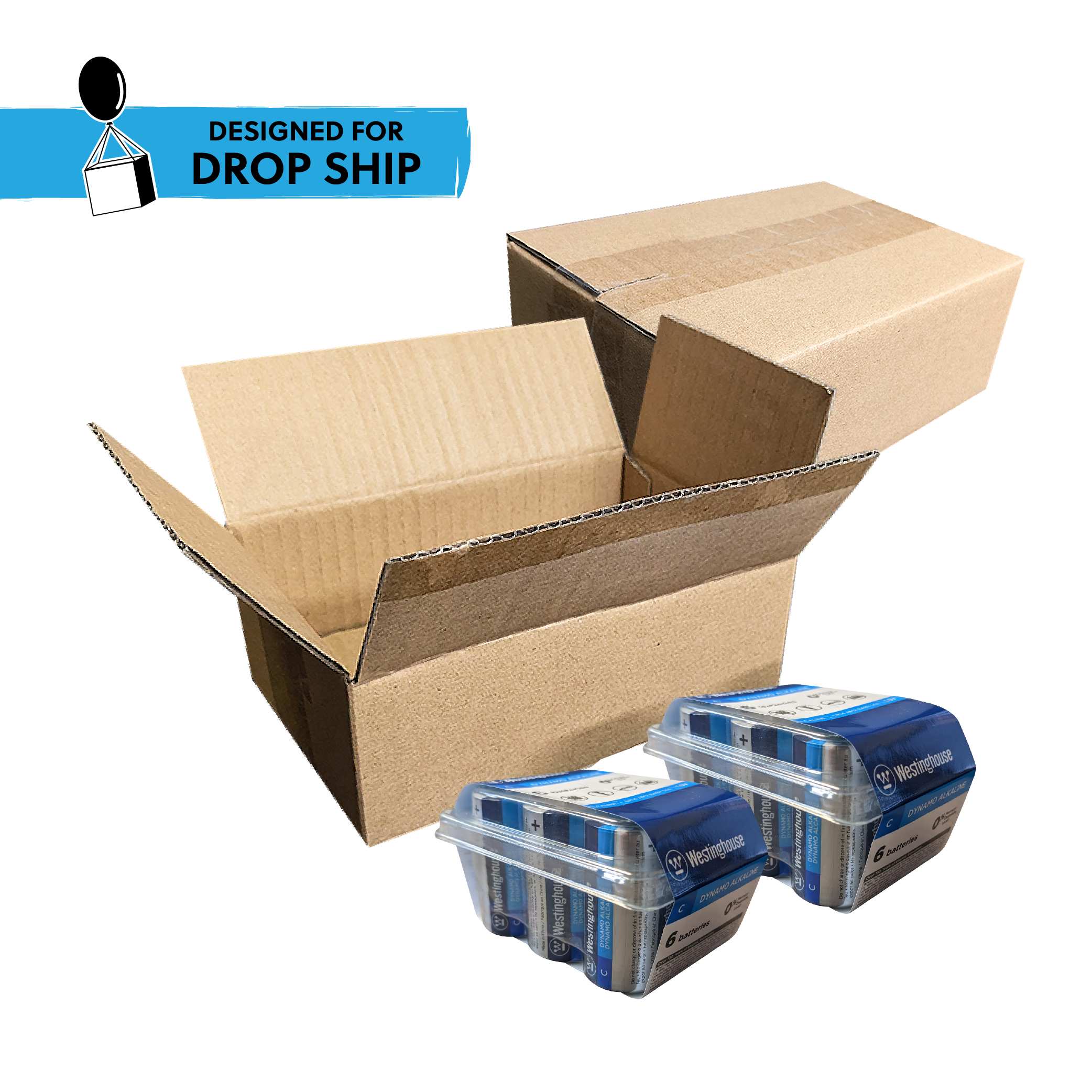 DROP SHIP: Westinghouse C Dynamo Alkaline Plastic Tub 12 Count (2x6pks)
