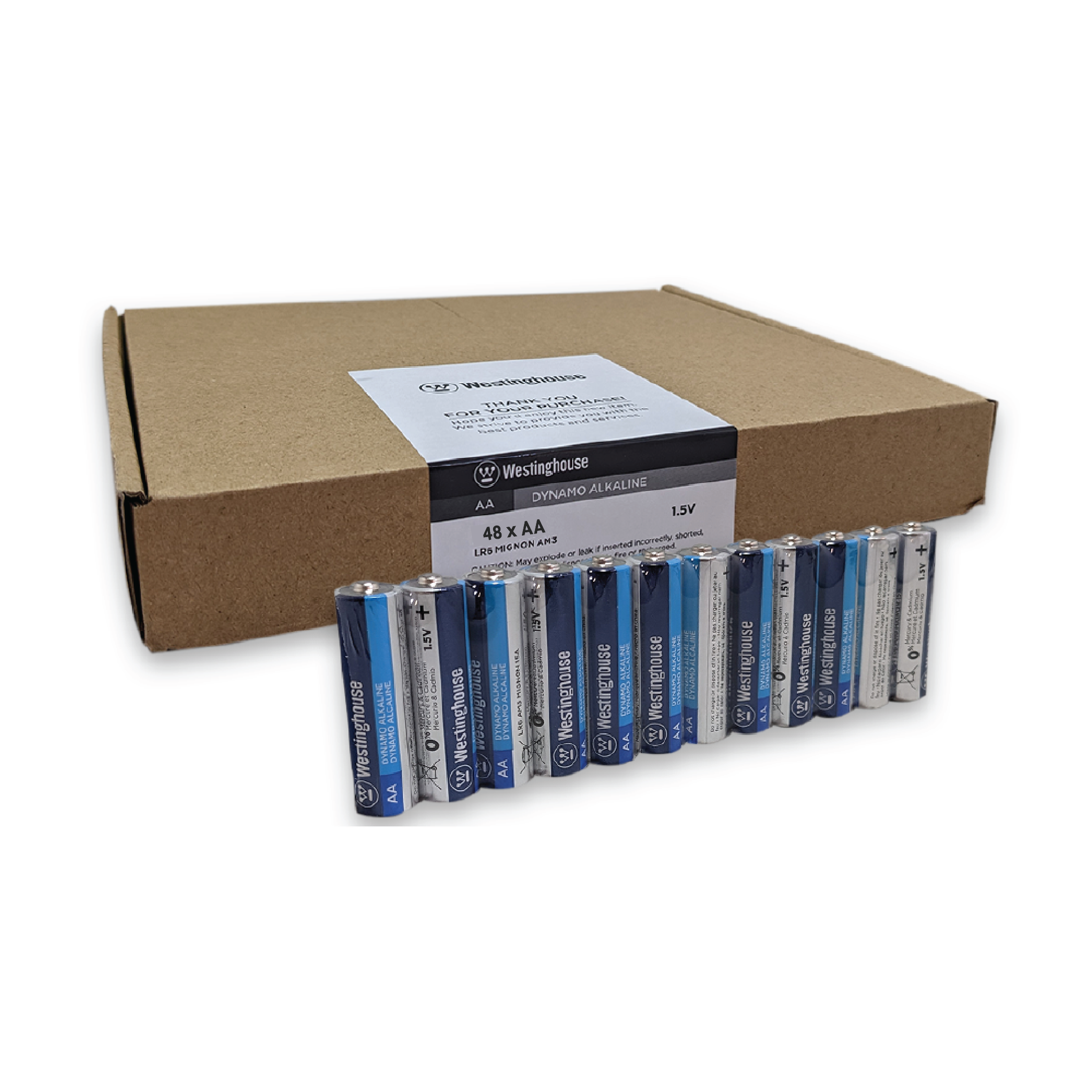 Westinghouse AA Dynamo Alkaline Cardboard Box of 48