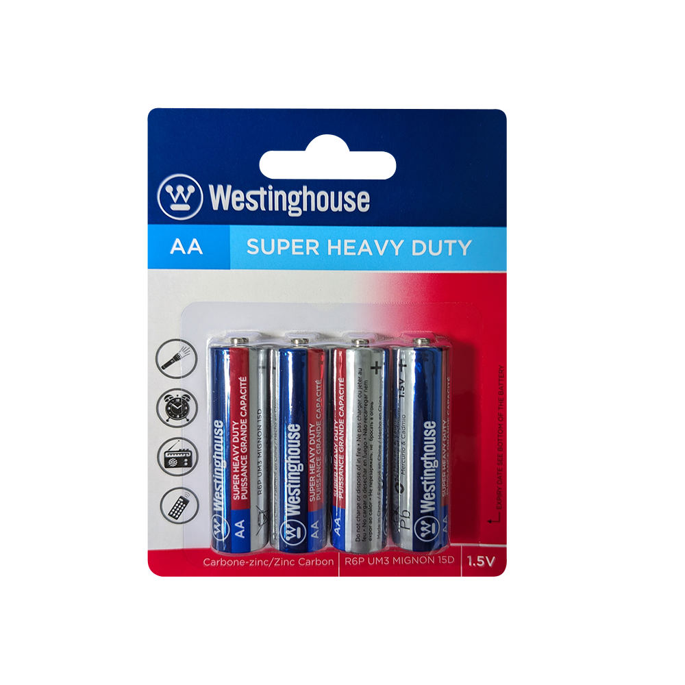 Westinghouse AA Super Heavy Duty Battery Blister 4pk