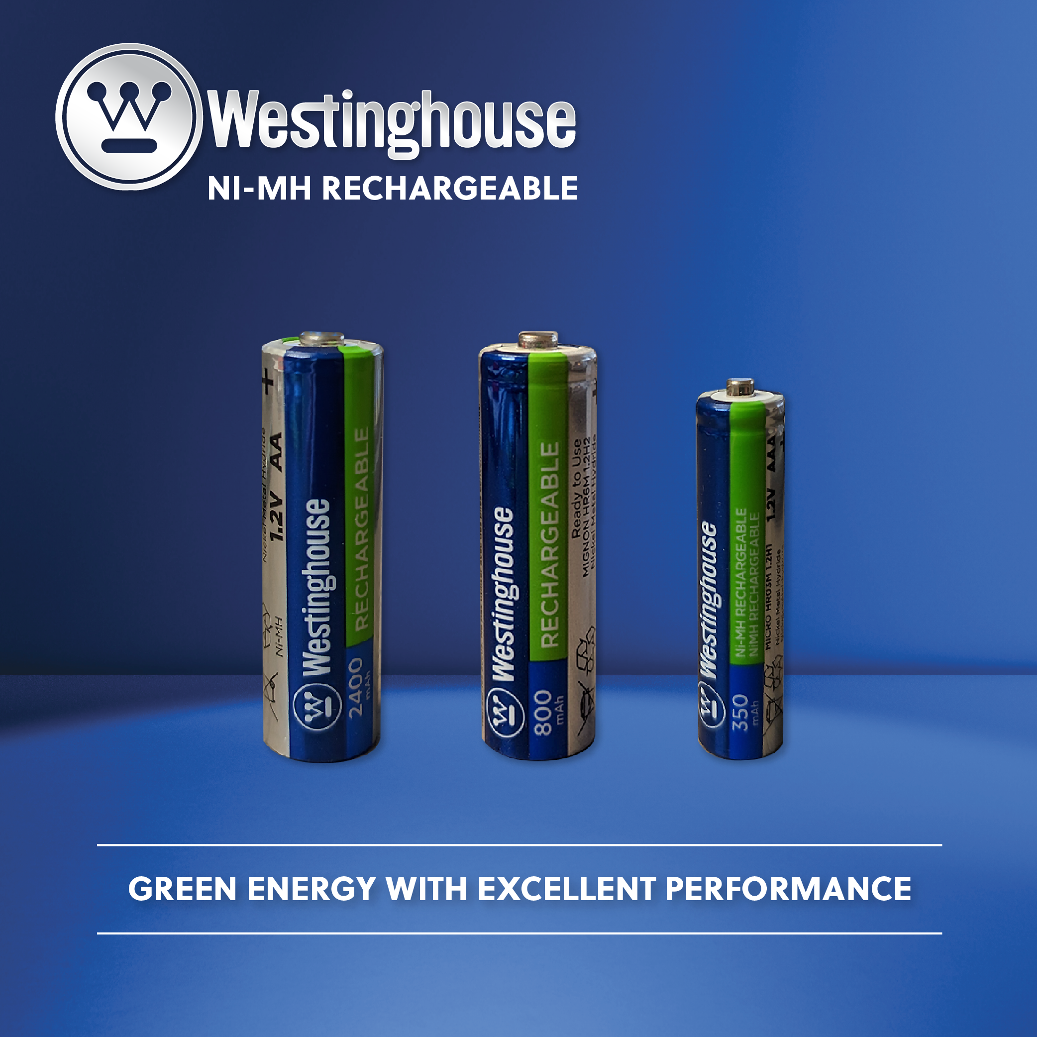 Westinghouse AA Ni-Mh 1.2V 800mAh Rechargeable Battery Plastic Case 24Pk