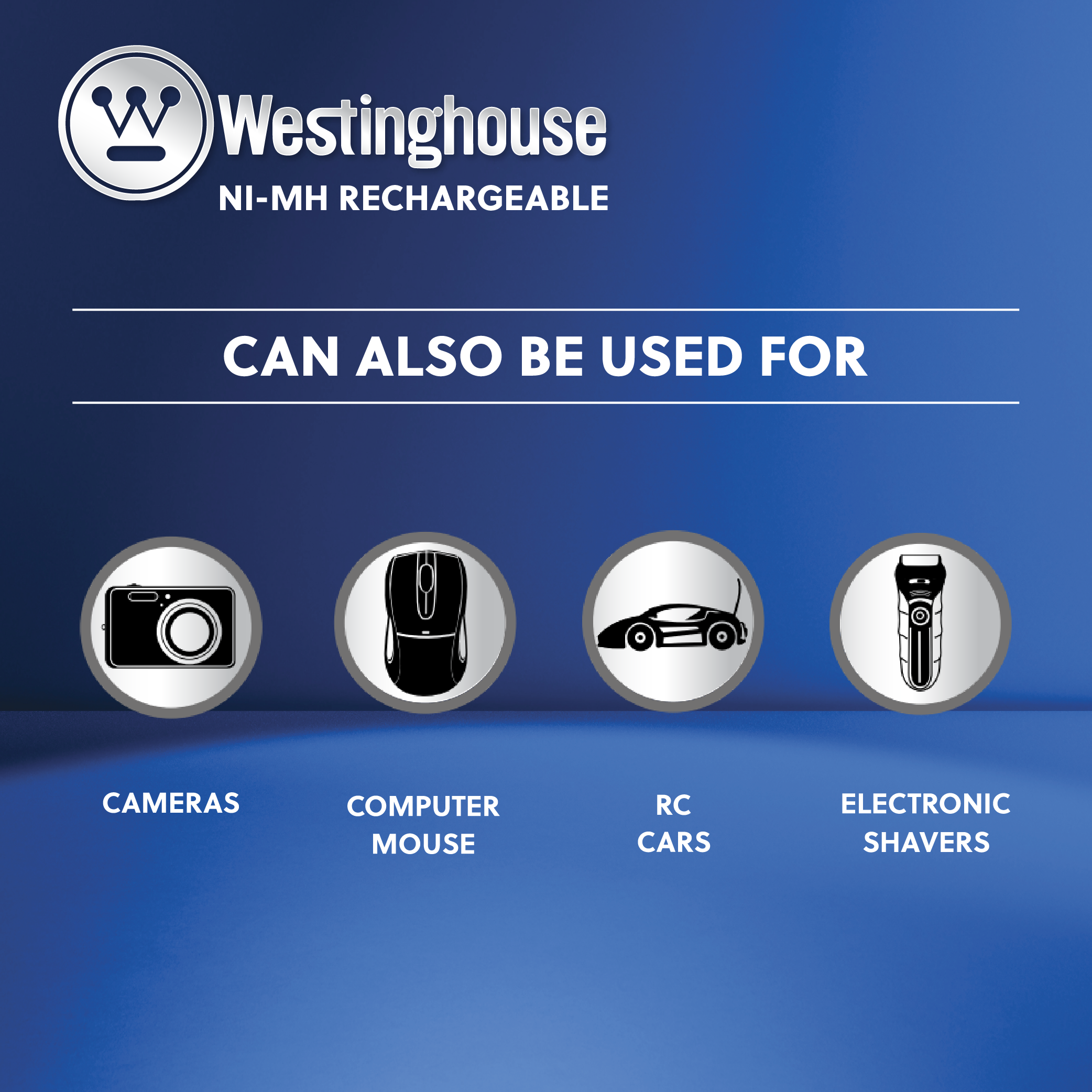 Westinghouse AA NiMh 1.2V 800mAh Rechargeable Battery Cardboard Box 8Pk