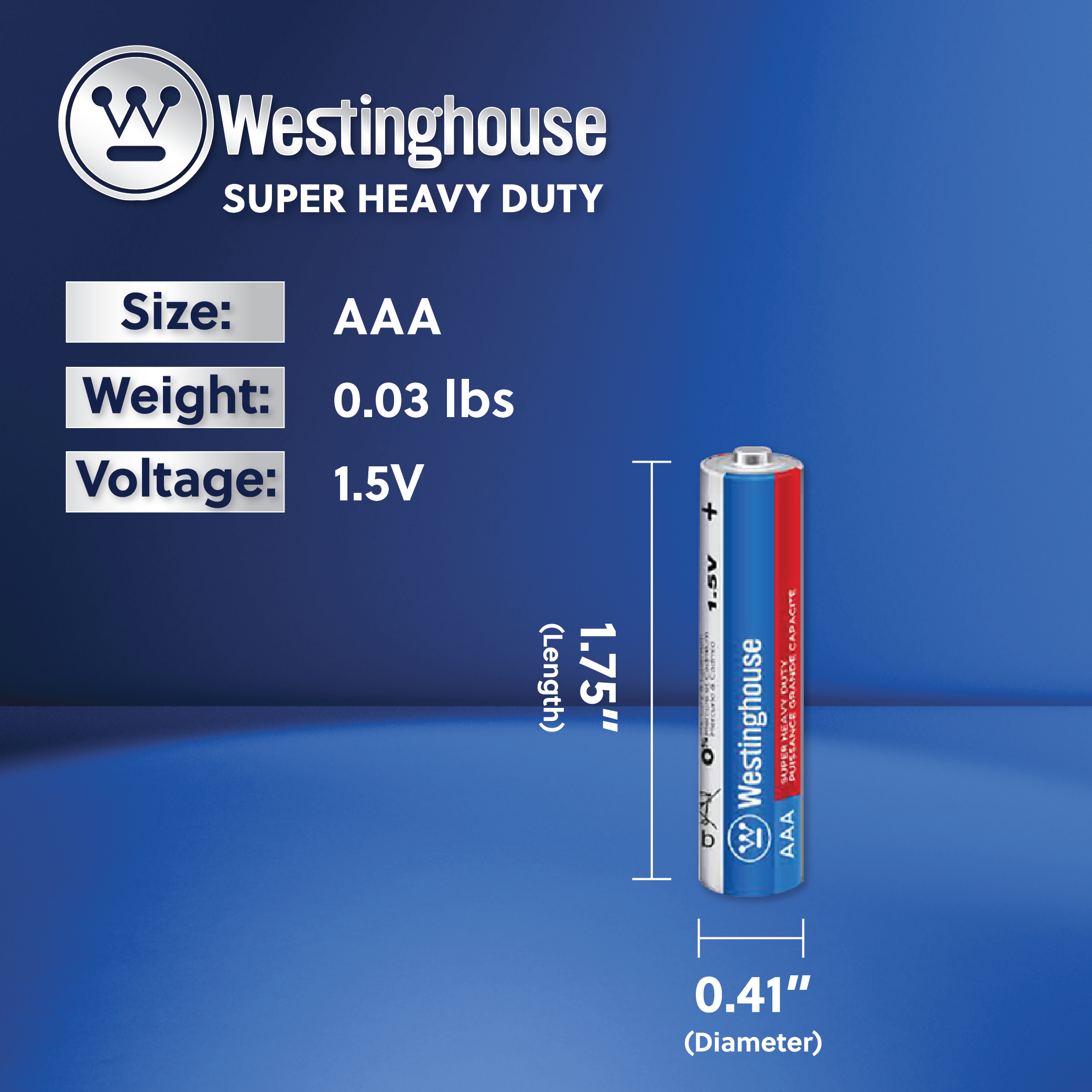 Westinghouse AAA Super Heavy Duty Battery Blister 4pk