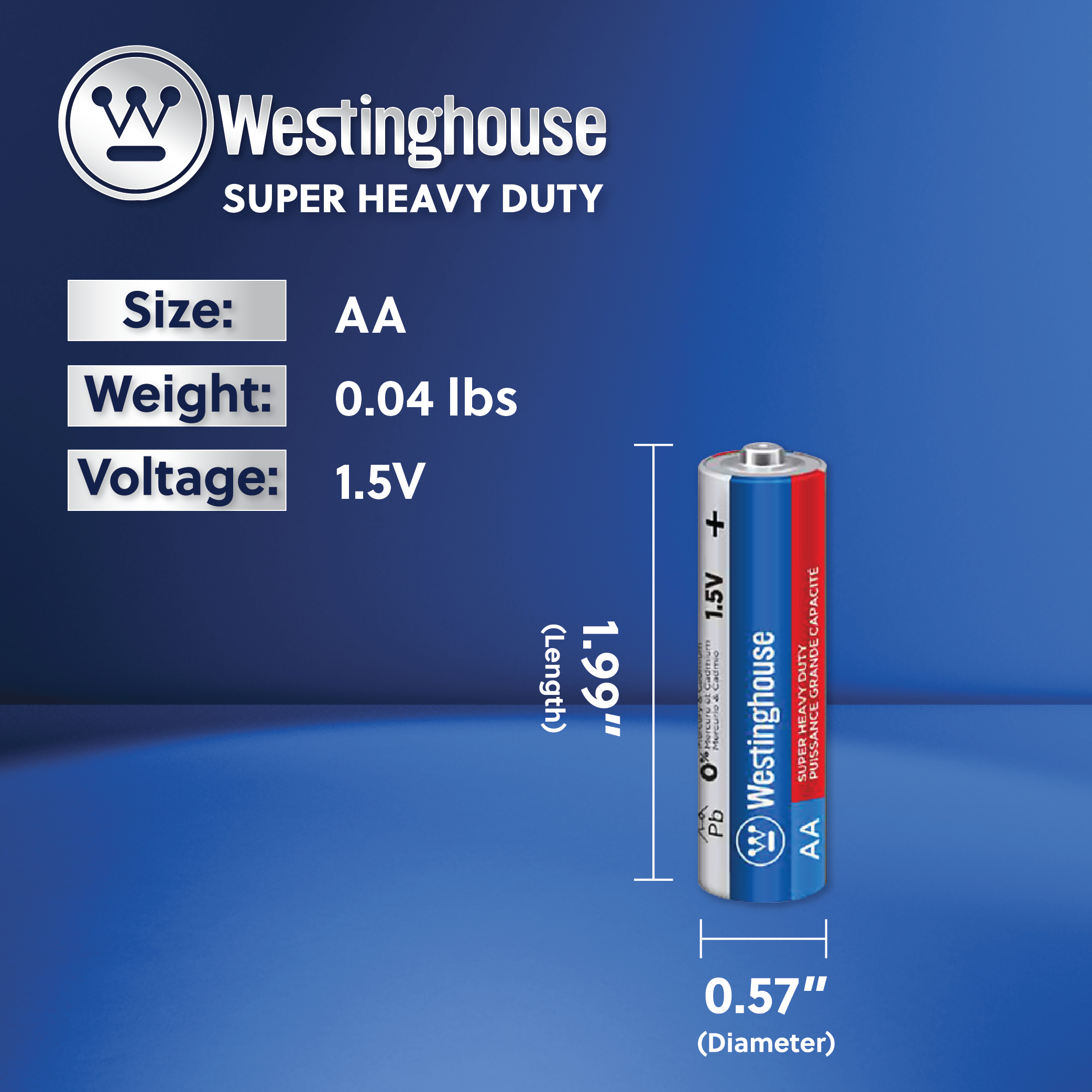 Westinghouse AA Super Heavy Duty Battery Blister 4pk