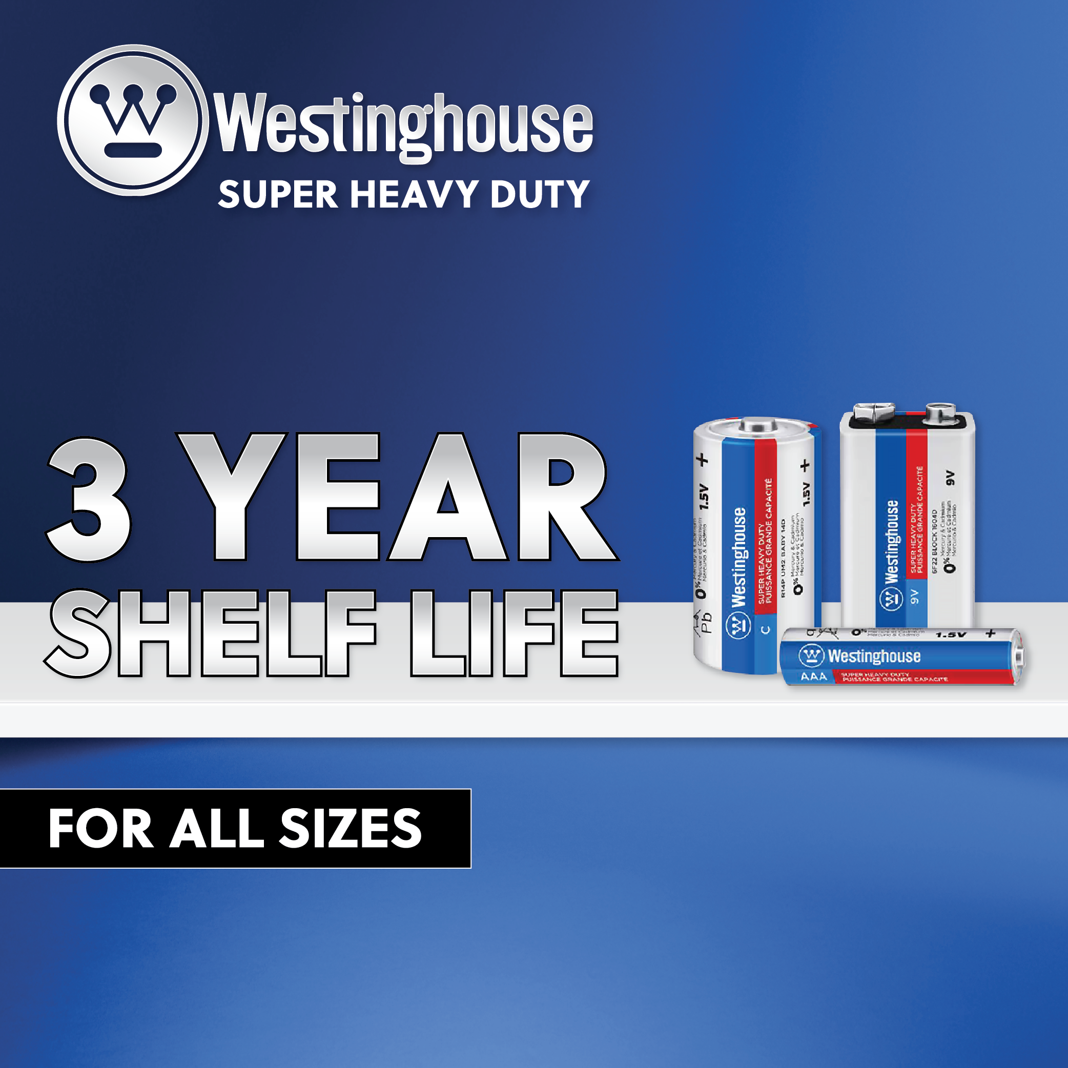 Westinghouse AA Super Heavy Duty Battery Blister 4pk