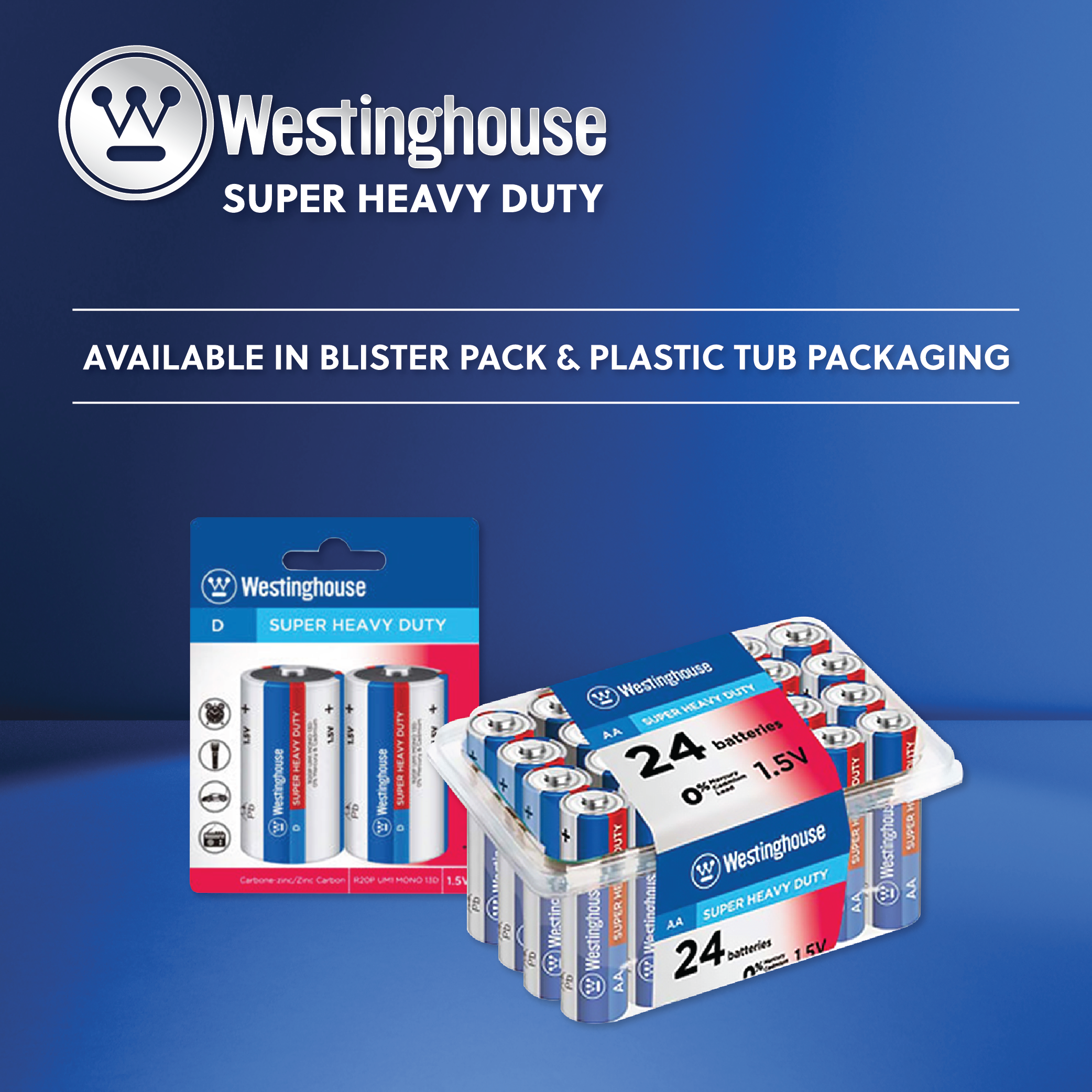 Westinghouse AAA Super Heavy Duty Battery Blister 4pk